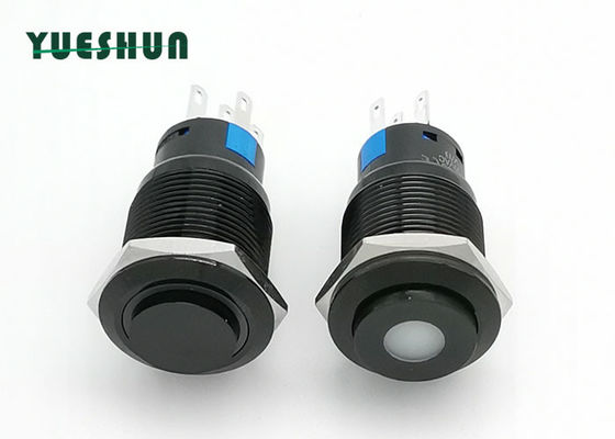 chất lượng  19mm Aluminum Push Button Switch High Round Head Blue White LED Lighted nhà máy