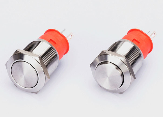 bảo vệ chống thấm nước Công tắc đèn nút nhấn 24V bằng kim loại 19mm Gắn bảng điều khiển