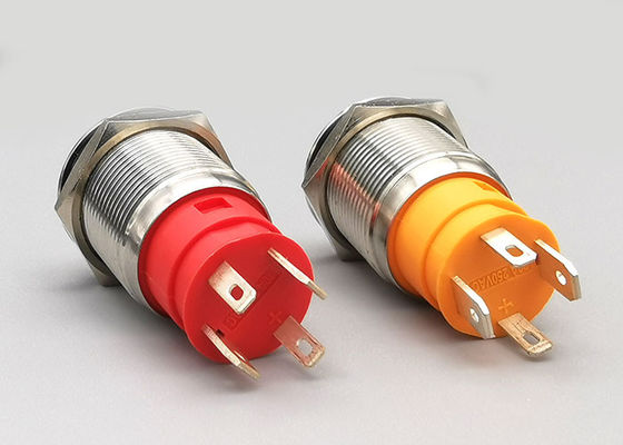 bảo vệ chống thấm nước Công tắc đèn nút nhấn 24V bằng kim loại 19mm Gắn bảng điều khiển