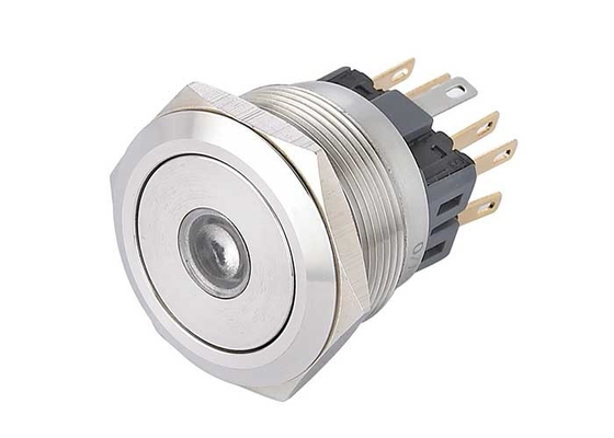Bảng điều khiển 25mm Công tắc nút nhấn Ip67 Tiếp điểm mảnh tạm thời